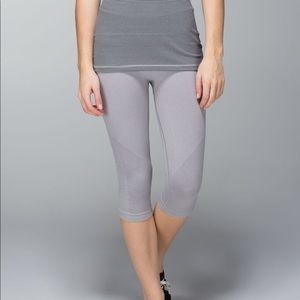 Lululemon In the Flow Crop Grey Leggings